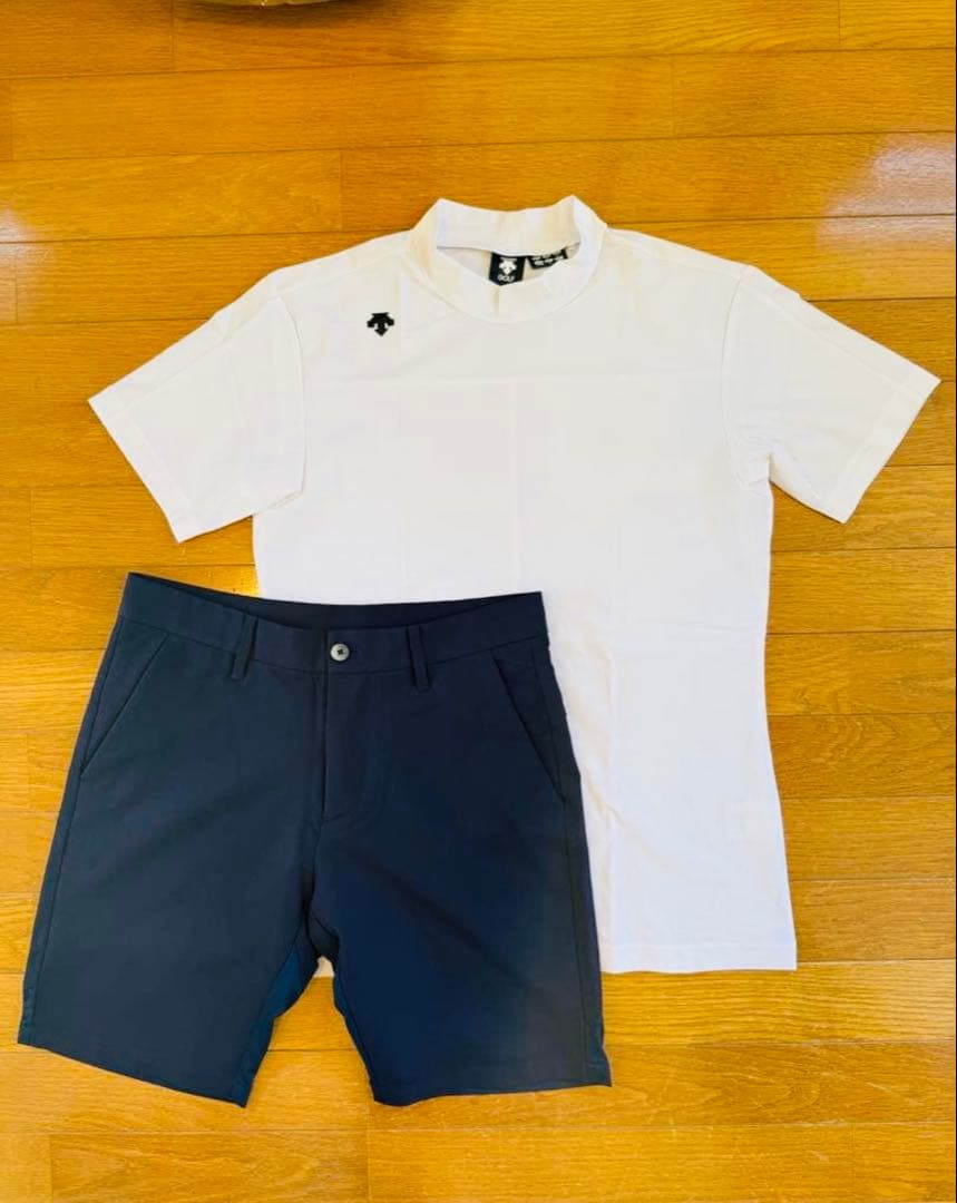 DESCENTE GOLF 半袖ハイネックシャツ&ショートパンツセット M