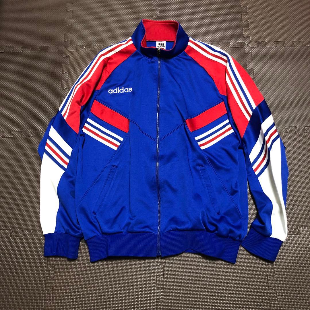 90's adidas 希少サイズXOトリコロール 3本ライン ジャージ