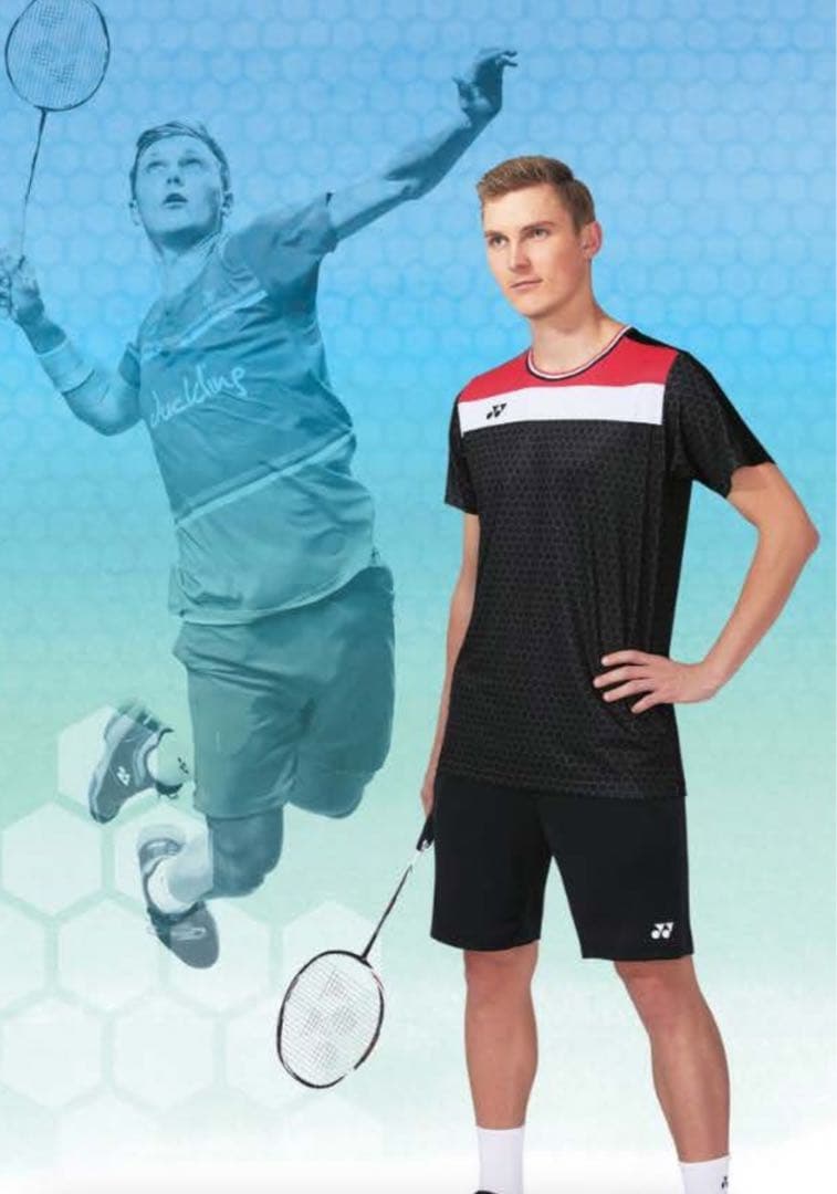 アクセルセンモデル　YONEX バドミントンウェア M 黒/赤/白